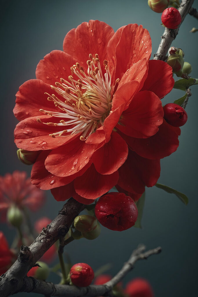 Vibrant bloom with delicate water droplets