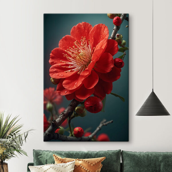 Floare vibrantă cu picături delicate de apă Floare vibrantă cu picături delicate de apă