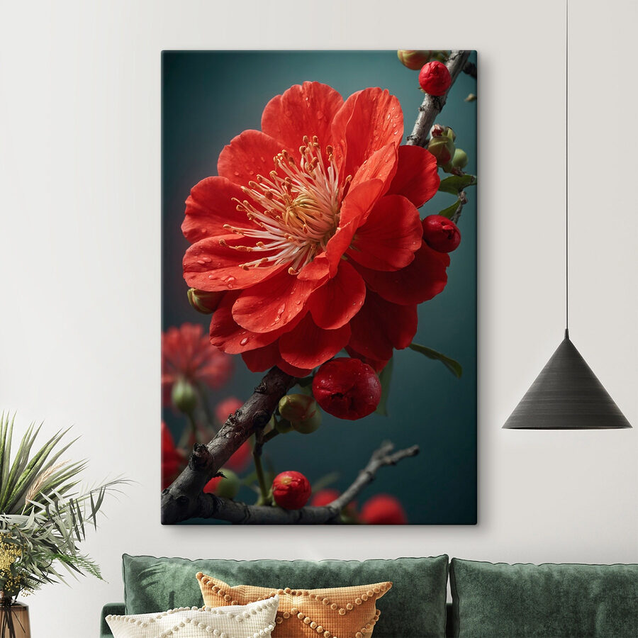 Floare vibrantă cu picături delicate de apă Floare vibrantă cu picături delicate de apă