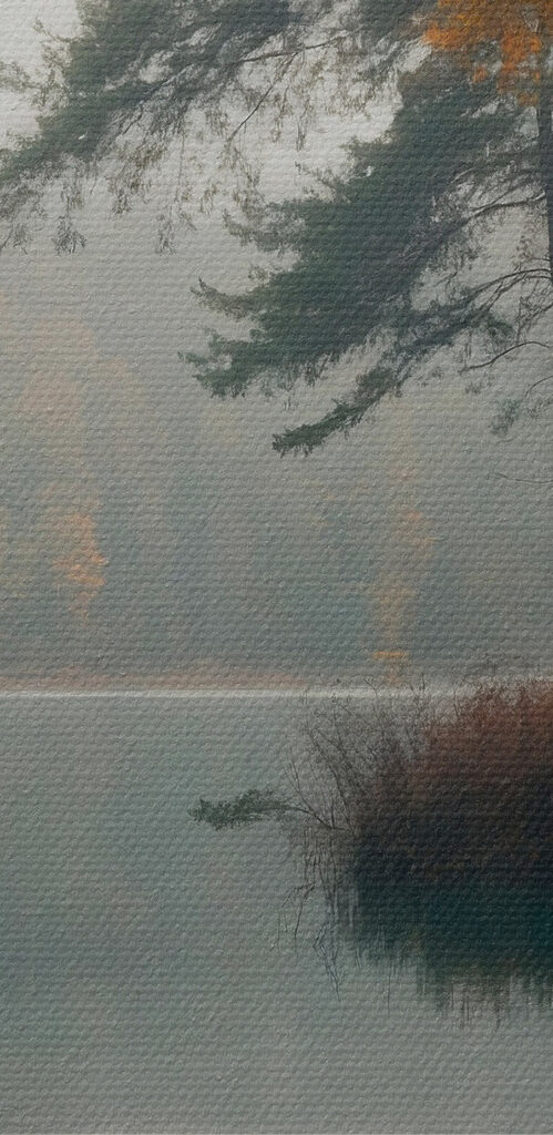 Body of water with trees and grass