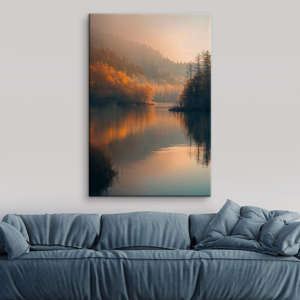 Lake with trees and mountains in the background Lake with trees and mountains in the background