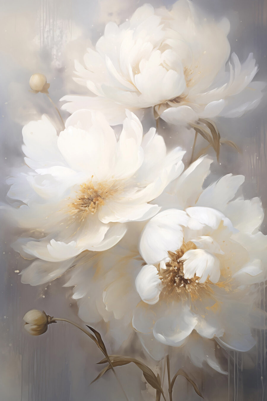 Pictura de flori albe