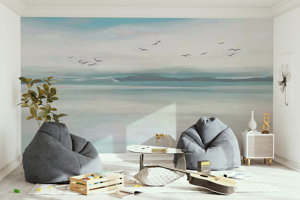 Birds flying over a body of water