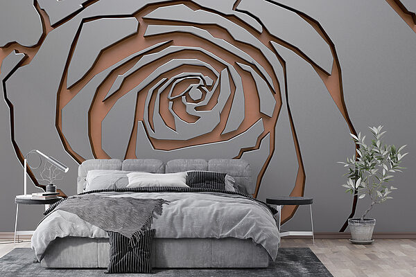 Design abstract de trandafir în textură metalică Design abstract de trandafir în textură metalică