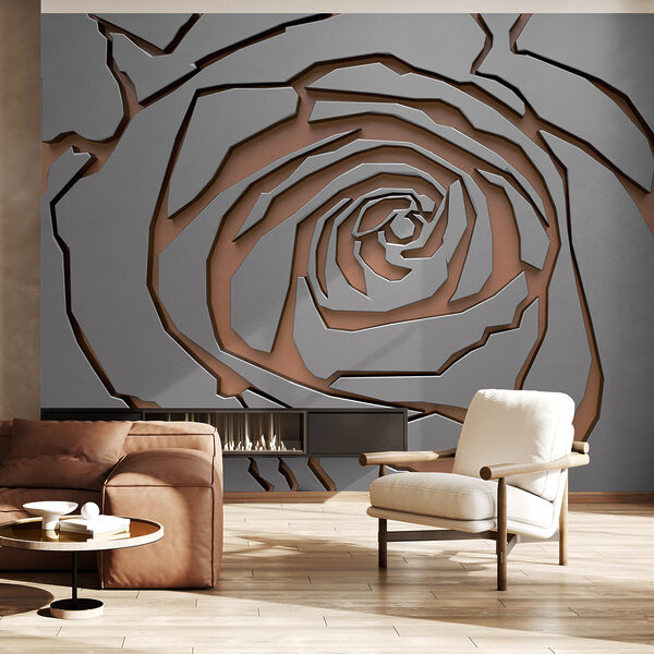 Design abstract de trandafir în textură metalică Design abstract de trandafir în textură metalică