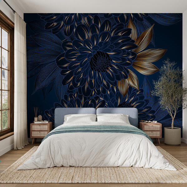 Design floral elegant pe fundal închis Design floral elegant pe fundal închis