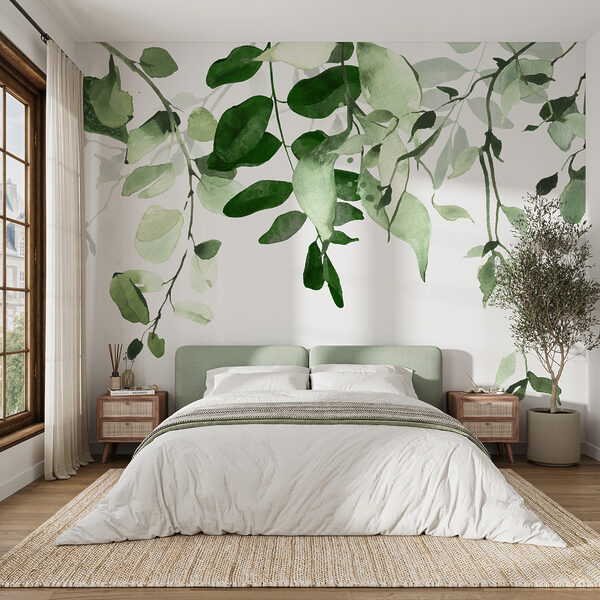 Design elegant de fundal cu frunze verzi. Design elegant de fundal cu frunze verzi.