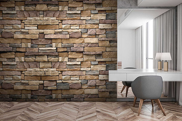 Design de perete din piatră texturată în straturi. Design de perete din piatră texturată în straturi.