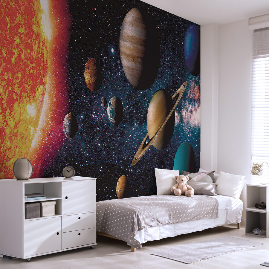 Fototapet Planete în spațiu cu stele și o stea strălucitoare - imagine 10