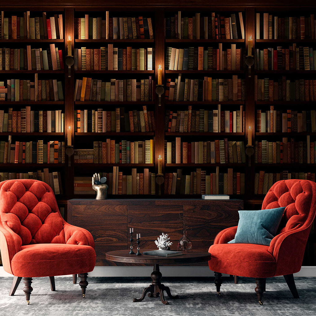 Large bookcase full of books