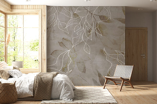 Elegant leaves on a textured background