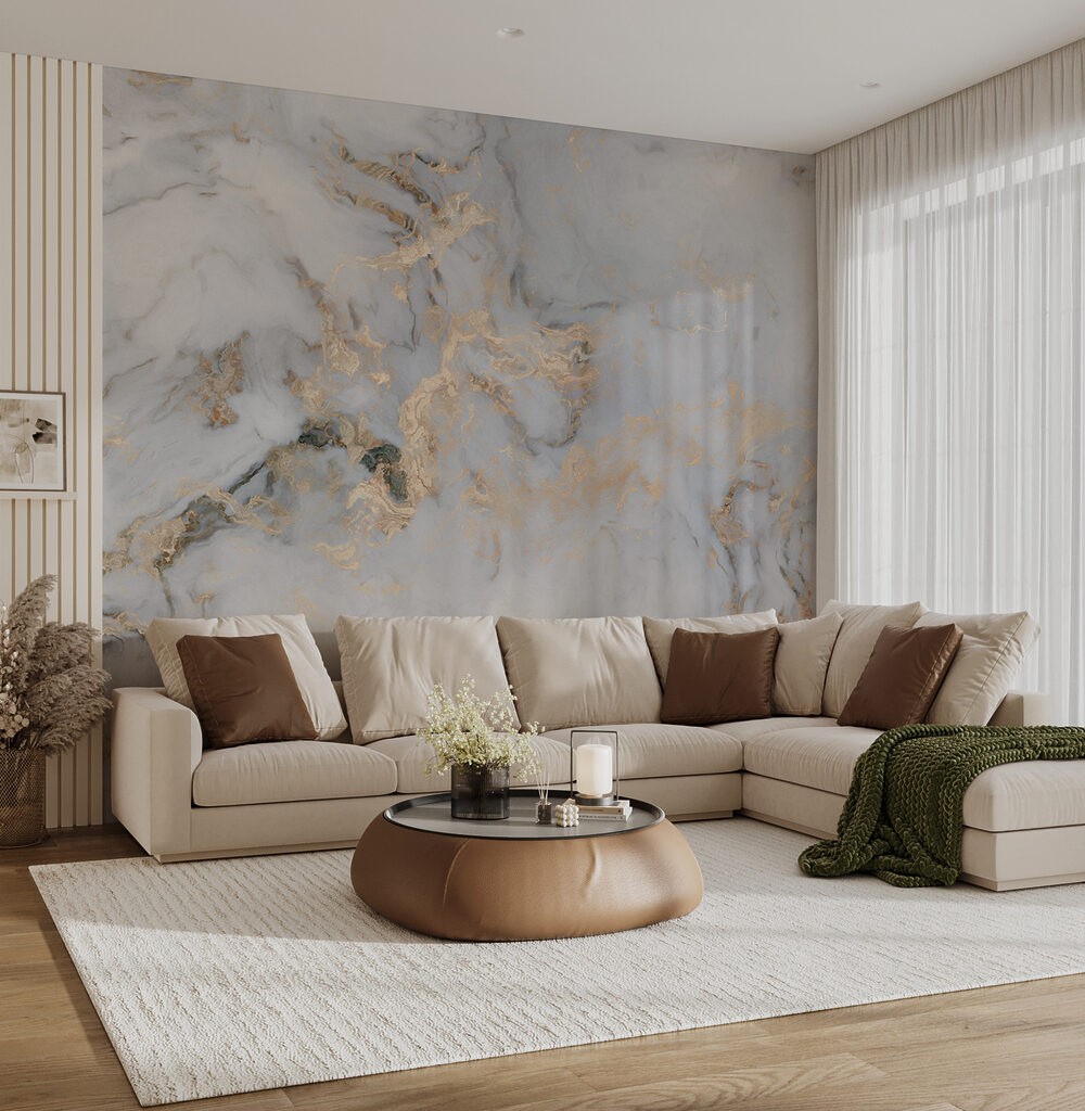 Elegant marble with metallic veins