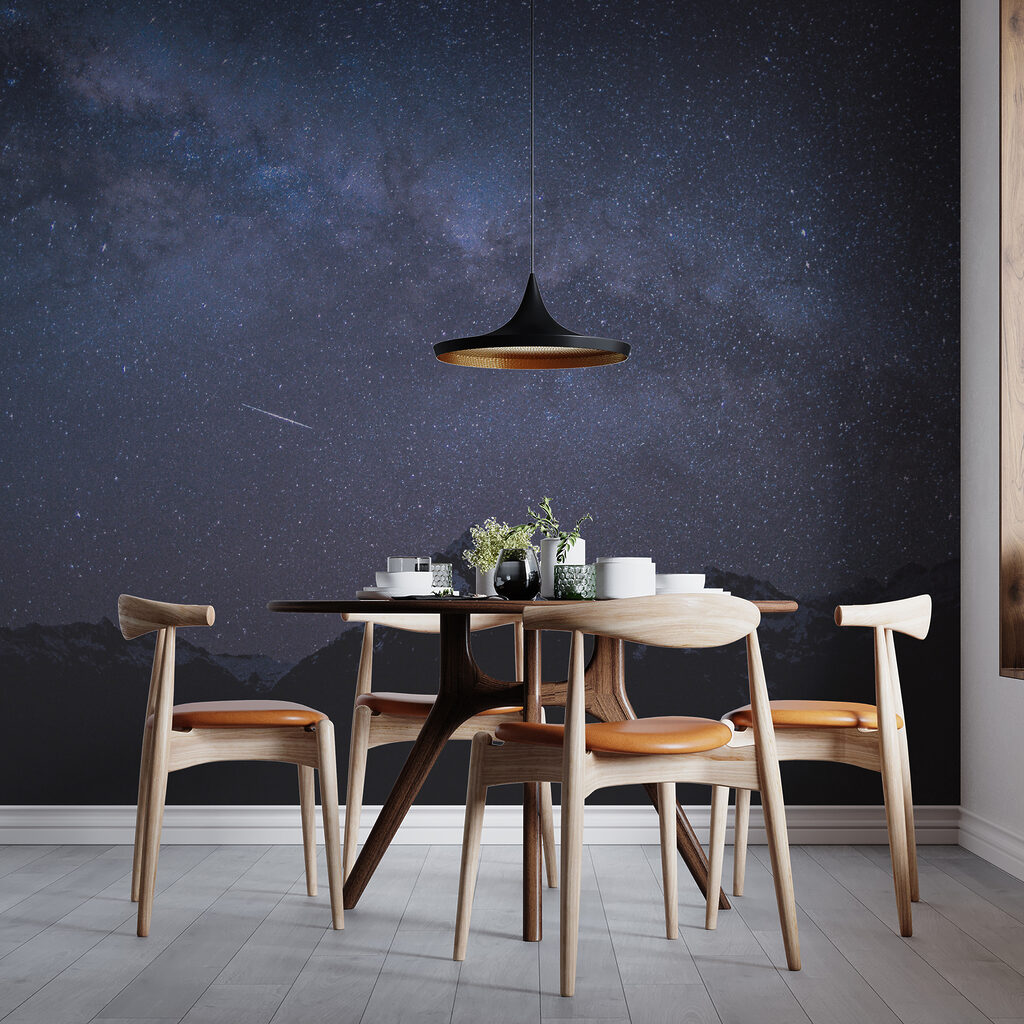 Starry sky over mountains
