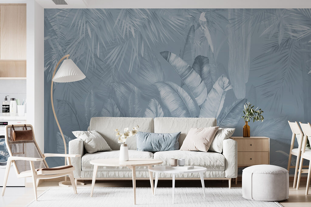 Serene jungle foliage in soft hues Serene jungle foliage in soft hues