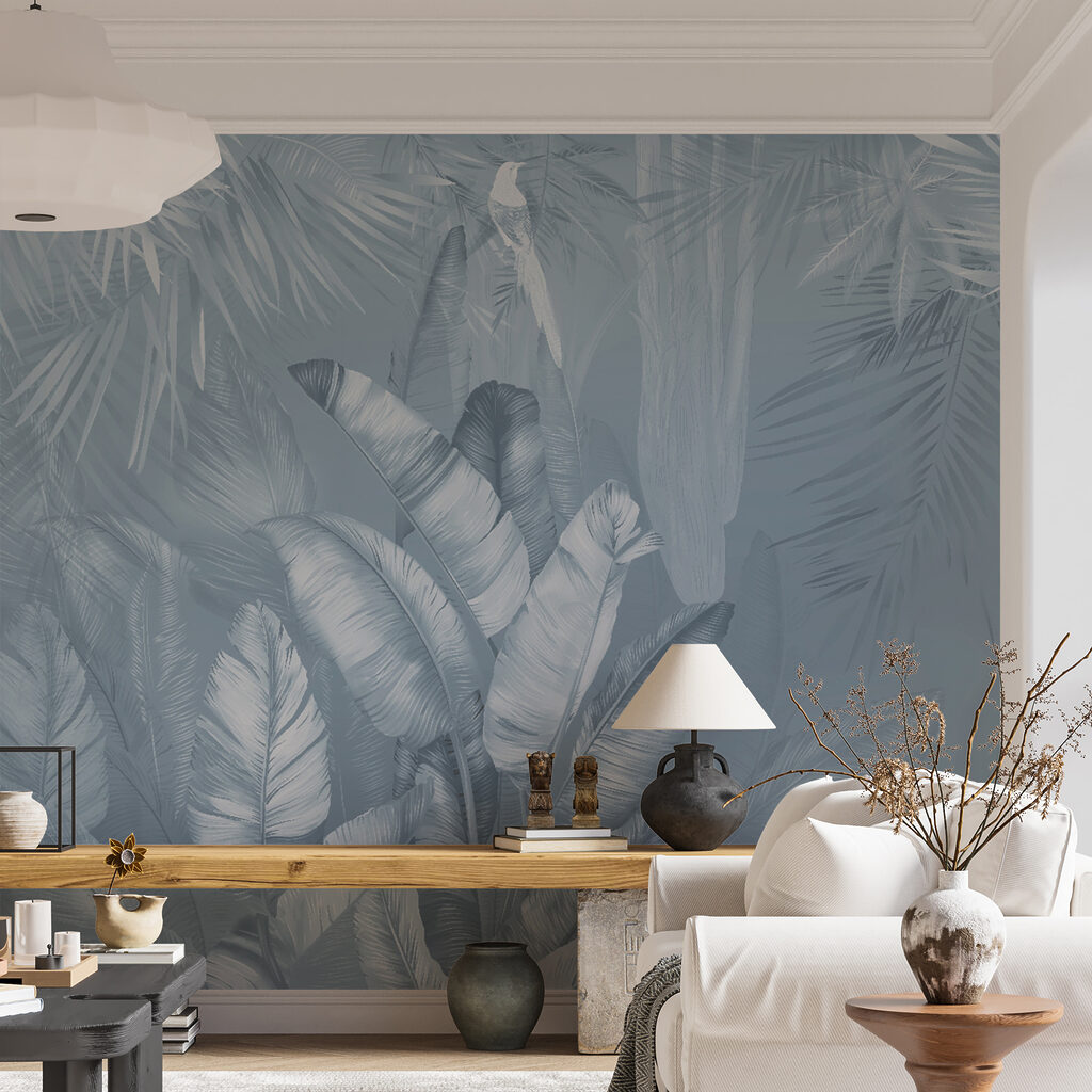 Serene jungle foliage in soft hues Serene jungle foliage in soft hues