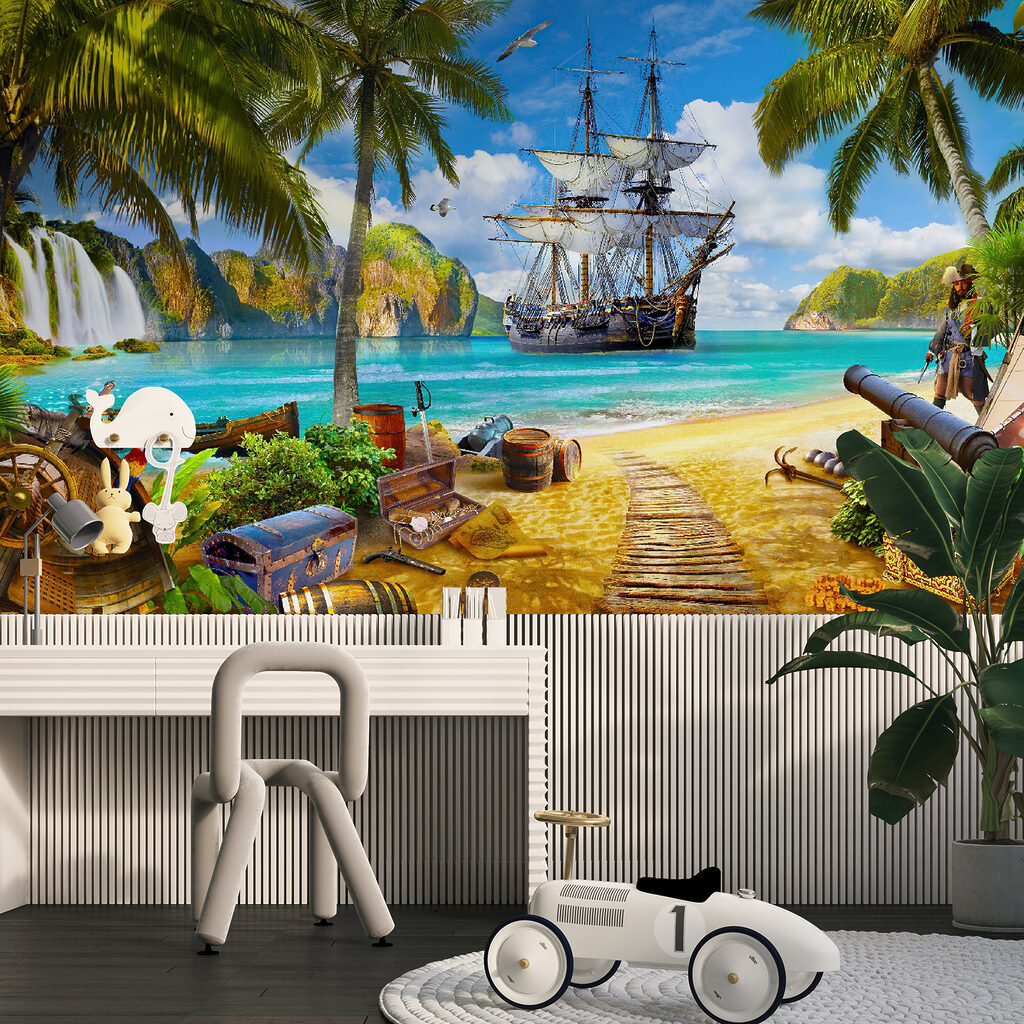 Pirate ship on a beach