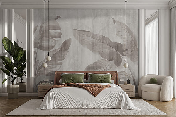 Design elegant cu frunze botanice în tonuri neutre. Design elegant cu frunze botanice în tonuri neutre.