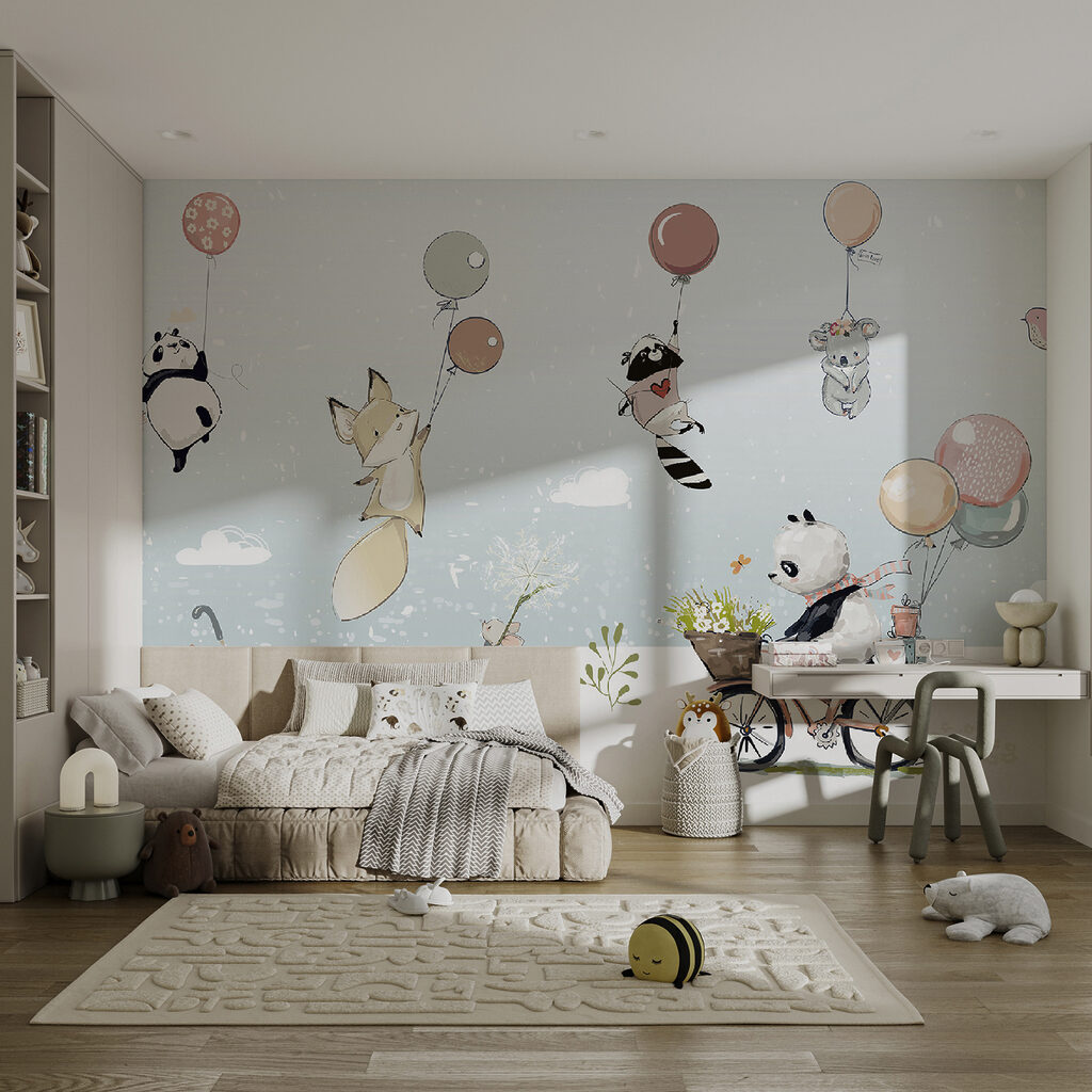 Cartoon of animals on a bicycle