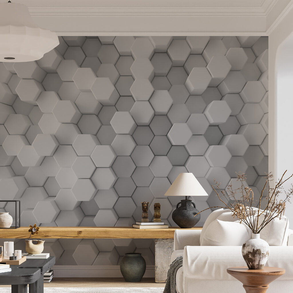 Group of white hexagons