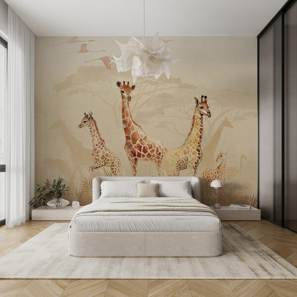 Grup de girafe pe un câmp Grup de girafe pe un câmp