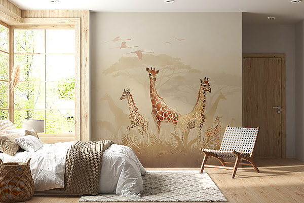 Grup de girafe pe un câmp Grup de girafe pe un câmp