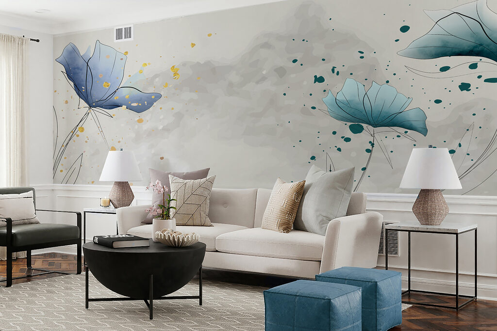 Blue blossoms dancing in breezy elegance