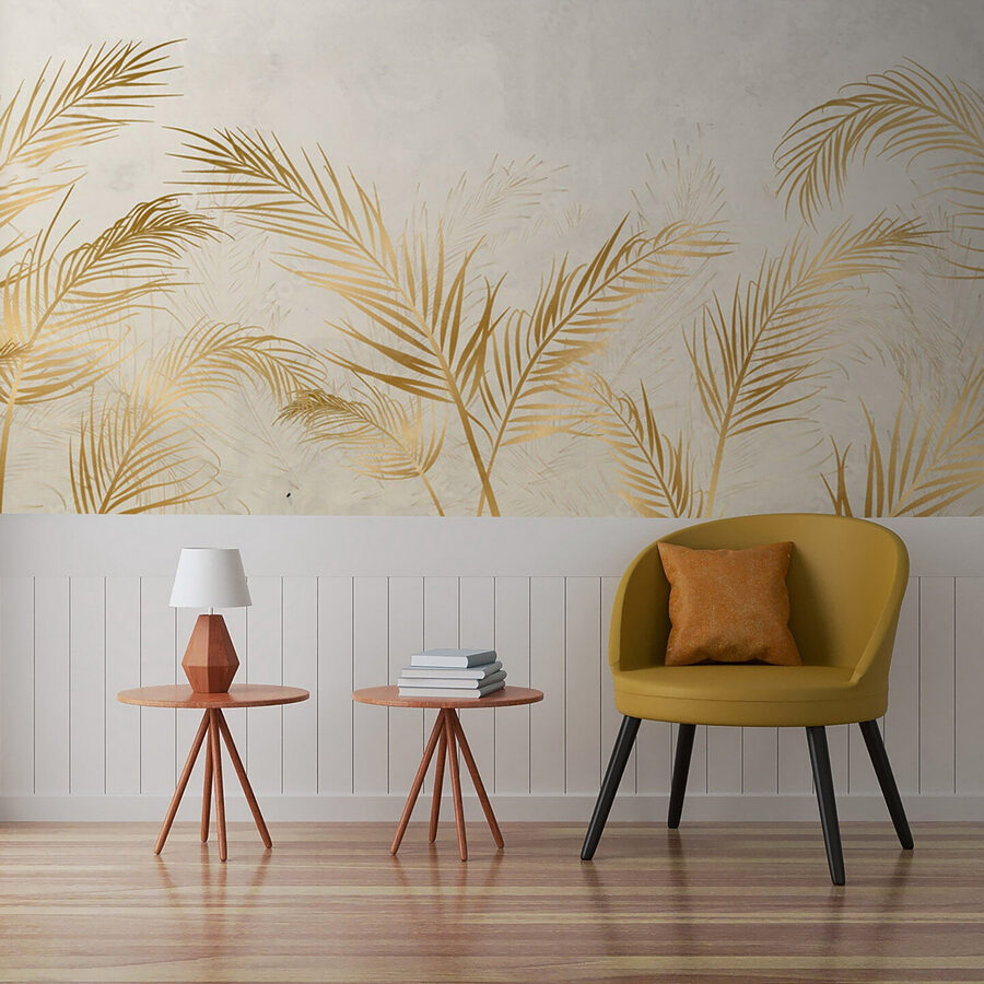 Frunze de palmier elegante pe fundal neutru