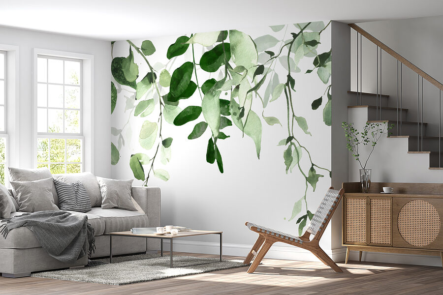 Design elegant de fundal cu frunze verzi.