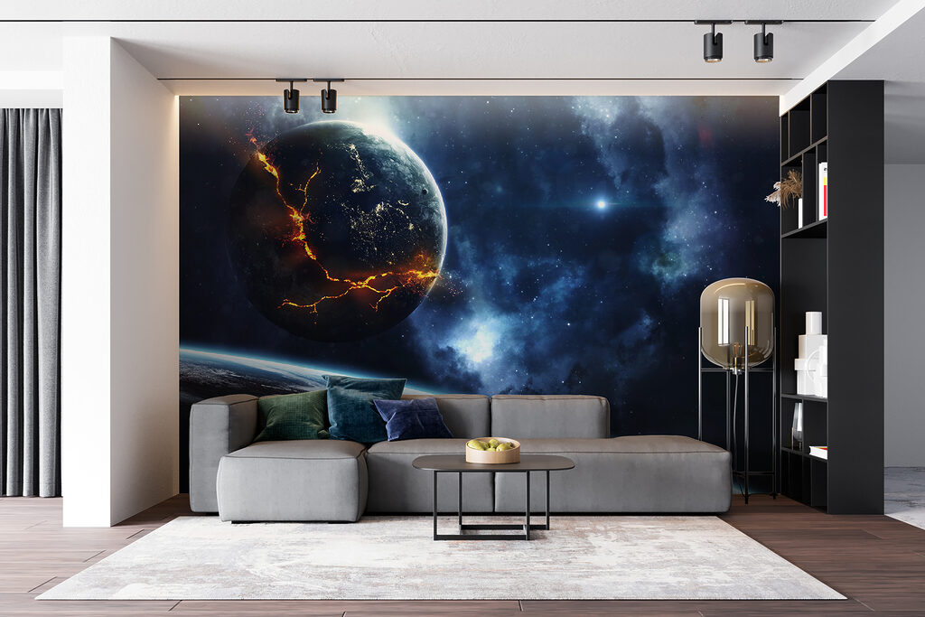 Planet with a crack in the earth