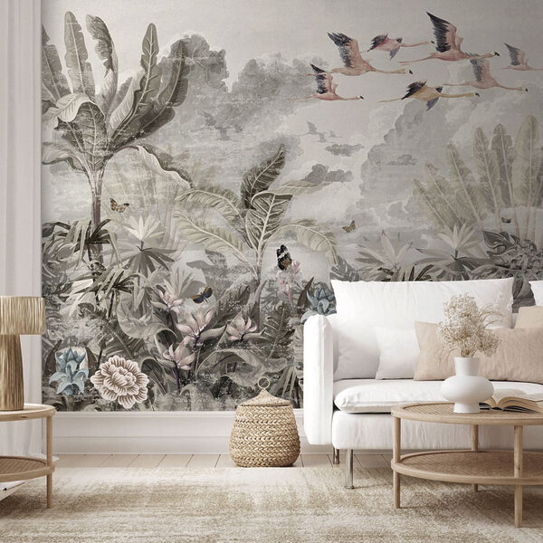 Mural de păsări care zboară deasupra unei păduri u73561pig2ms 600x600 - Mural de păsări care zboară deasupra unei păduri