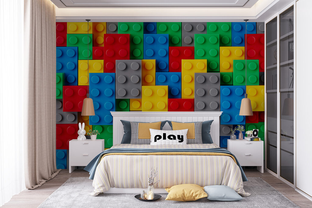 Group of colorful building blocks