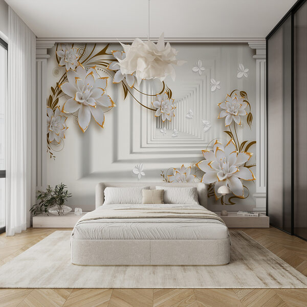 Cadru floral elegant cu file de unt Cadru floral elegant cu file de unt