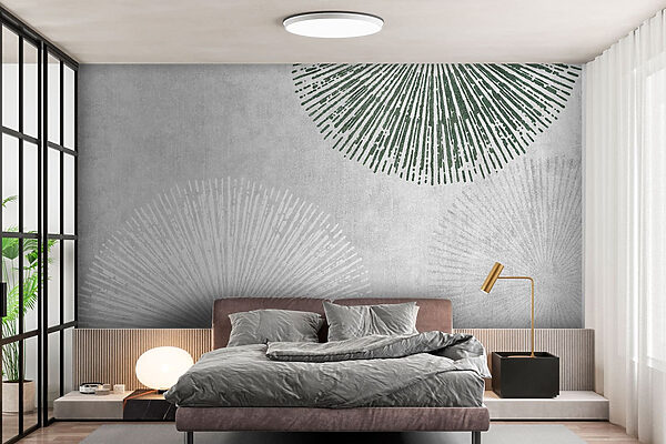 Design circular alb și verde Design circular alb și verde