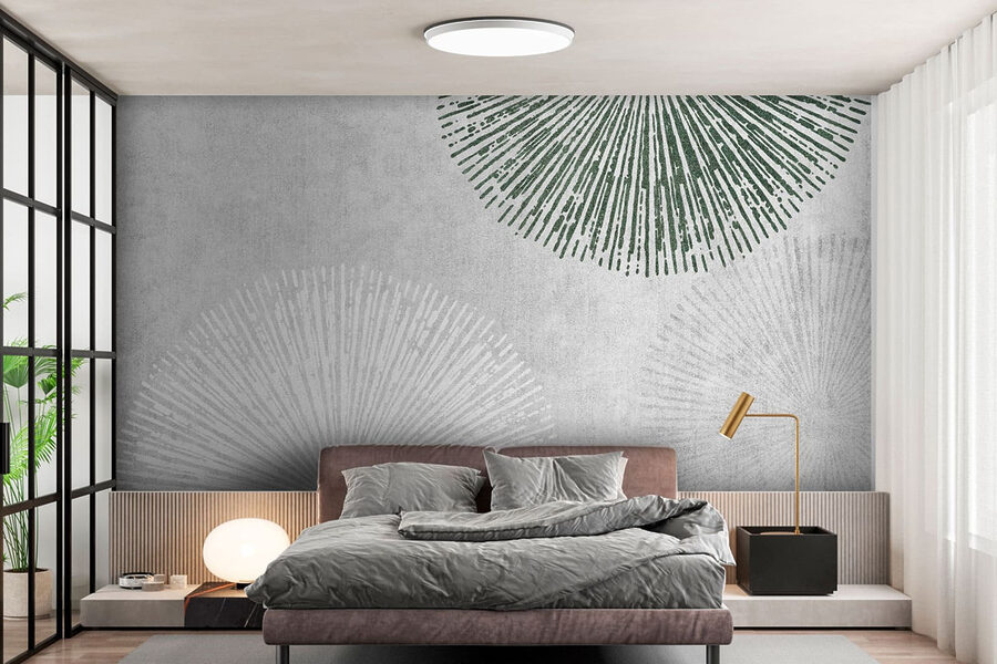 Design circular alb și verde Design circular alb și verde
