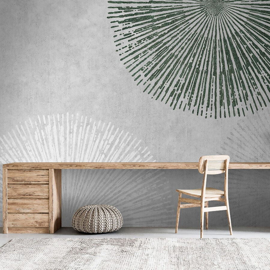 Design circular alb și verde Design circular alb și verde