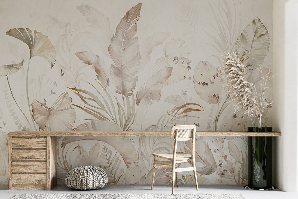 Elegant botanical elements in soft hues