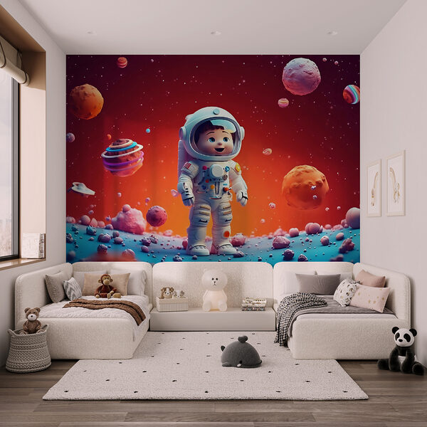 Desen animat al unui astronaut de jucărie în spațiu Desen animat al unui astronaut de jucărie în spațiu