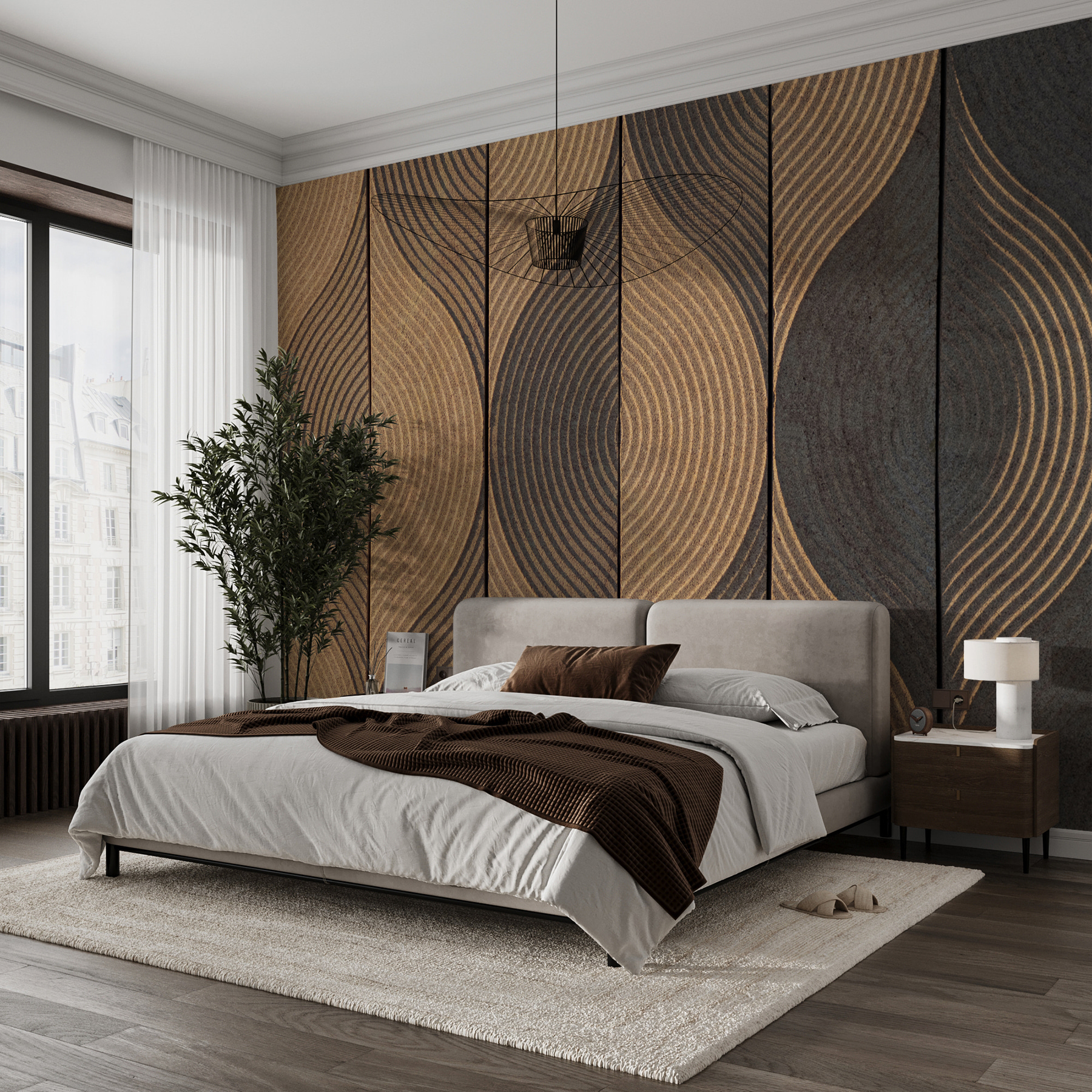 Flowing lines in earthy tones