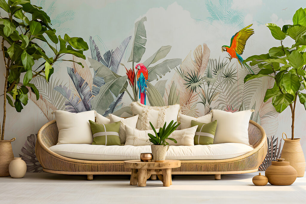 Imagine de fundal cu plante tropicale și păsări u95037pig34mr 1024x683 - Imagine de fundal cu plante tropicale și păsări