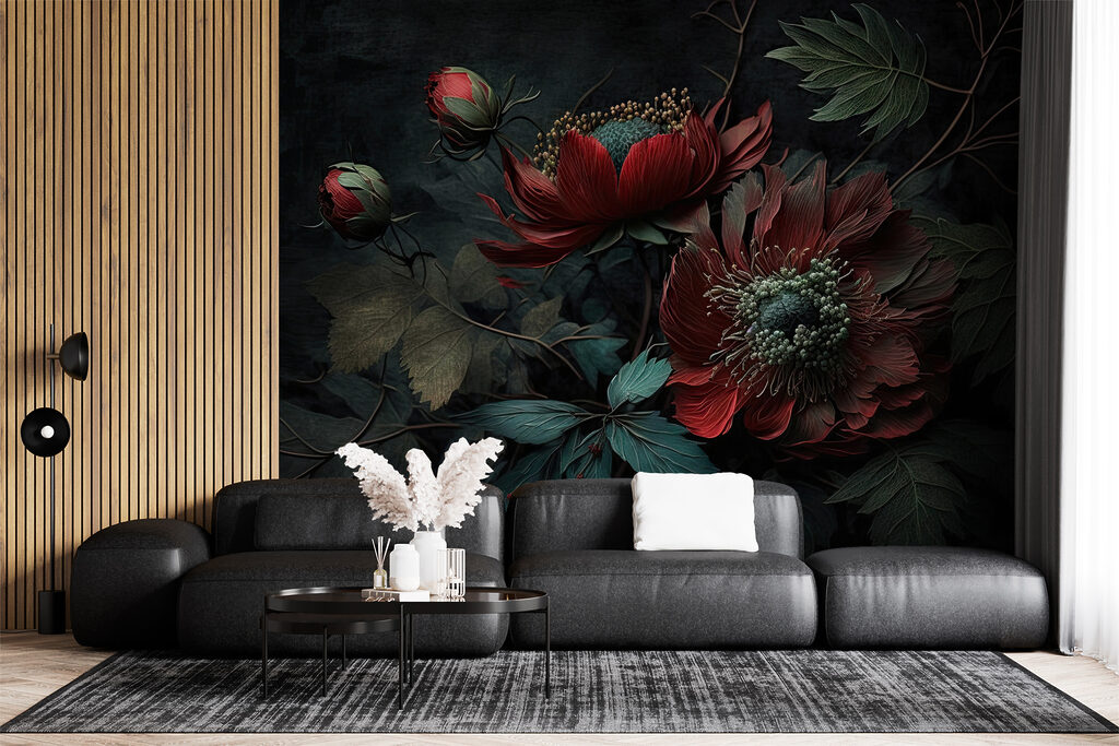 Dark blooms in a moody setting