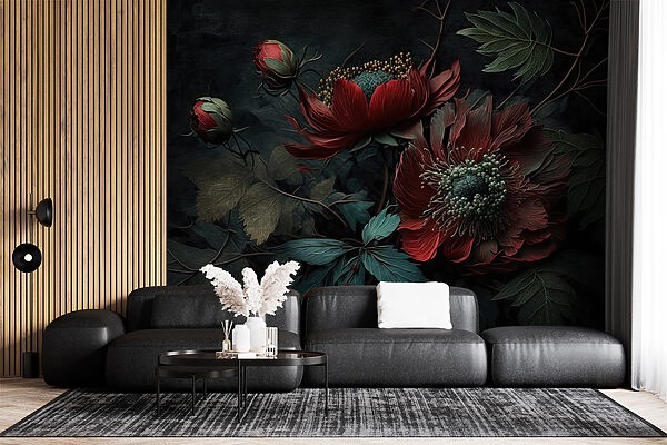 Flori întunecate într-un decor mohorât Flori întunecate într-un decor mohorât