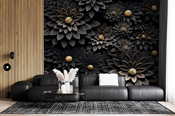 Flori monocrome elegante cu centre metalice Flori monocrome elegante cu centre metalice
