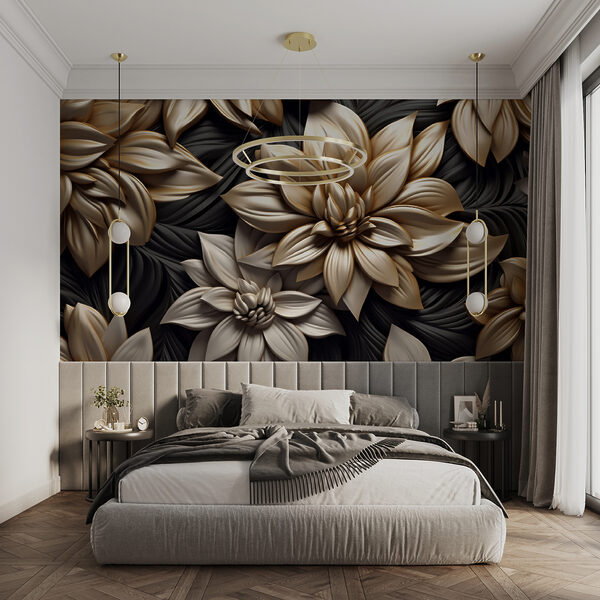 Design floral elegant pe fundal închis. Design floral elegant pe fundal închis.