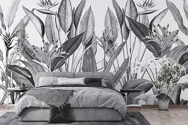 Frunziș tropical în nuanțe monocrome u96833pib6mr 600x400 - Frunziș tropical în nuanțe monocrome