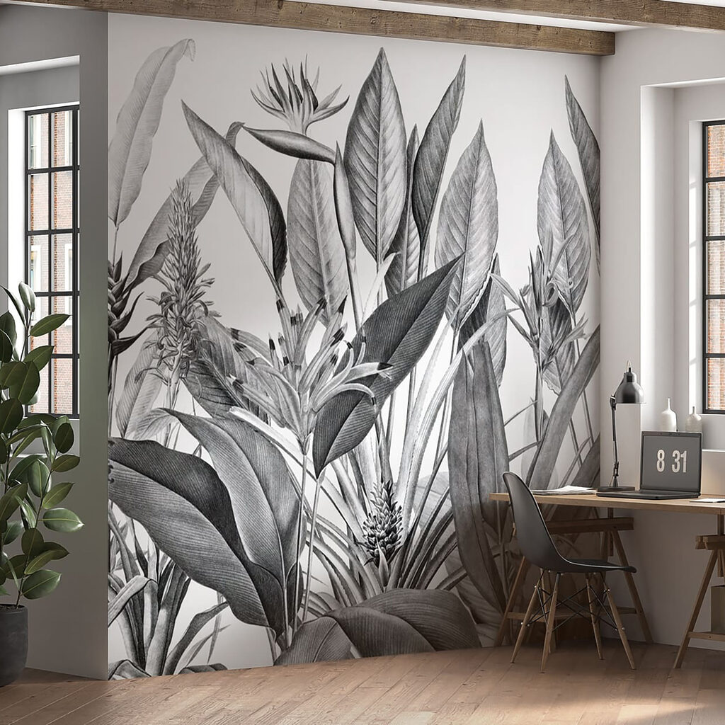 Frunziș tropical în nuanțe monocrome u96833piw1ms 1024x1024 - Frunziș tropical în nuanțe monocrome