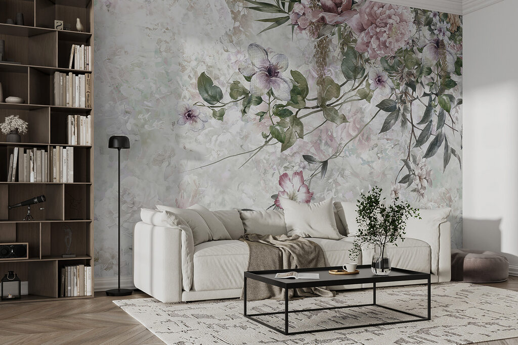 Painting of flowers on a white background