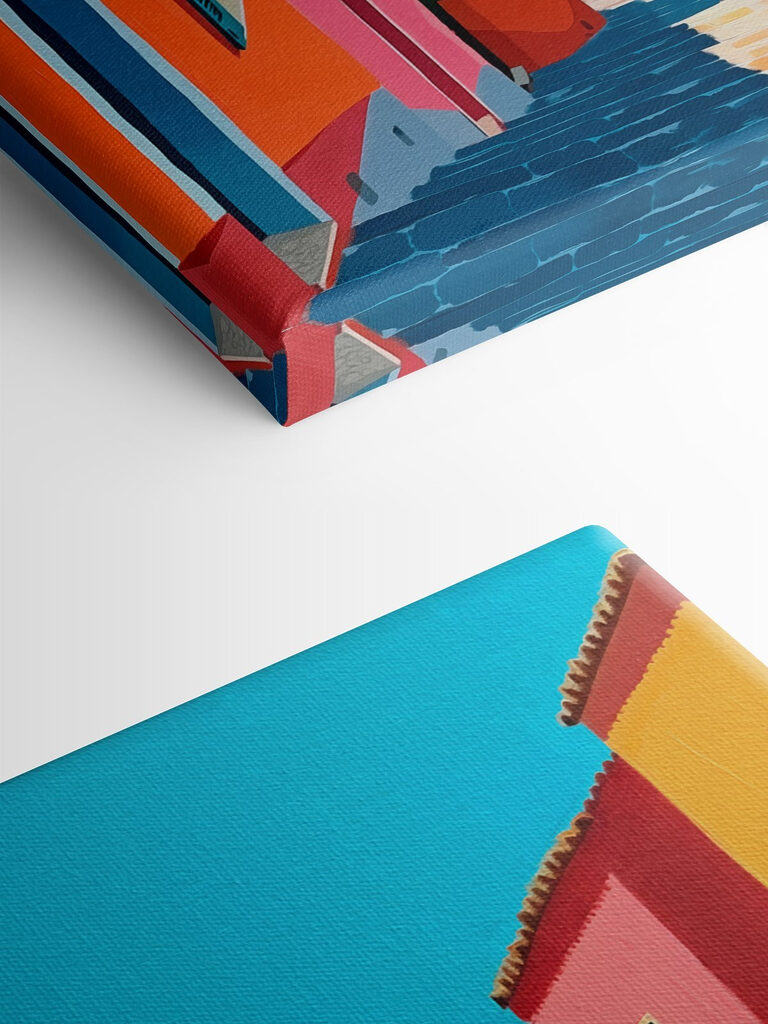 Colorful buildings and a body of water Colorful buildings and a body of water