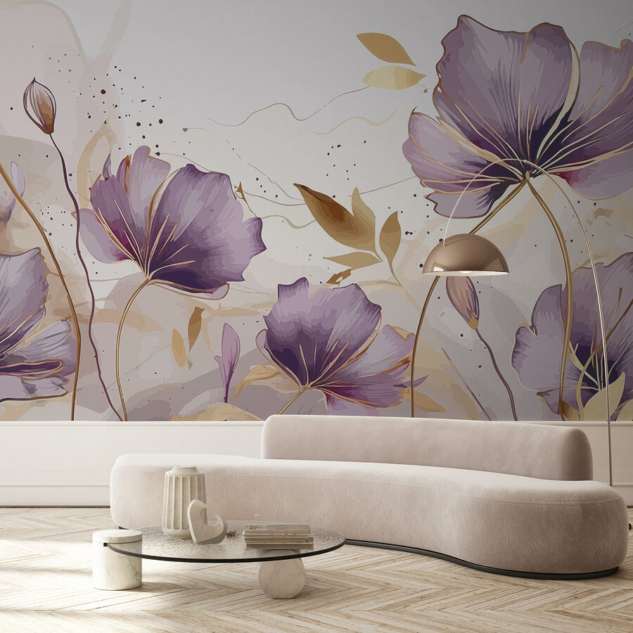 Painting of purple flowers Painting of purple flowers