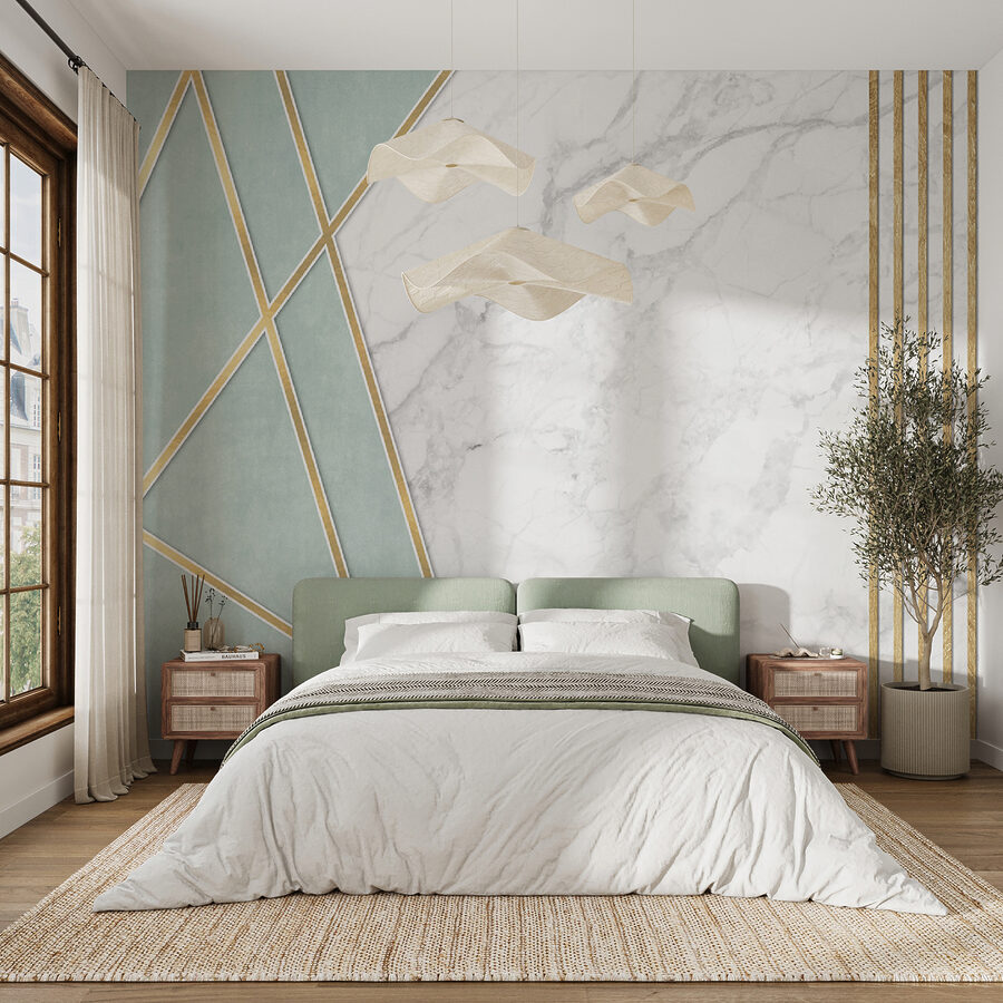 Design elegant cu mentă și marmură