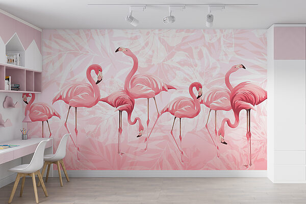 Un grup de flamingo roz Un grup de flamingo roz